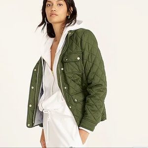 J.Crew Green Quilted Downtown Field Jacket G7608